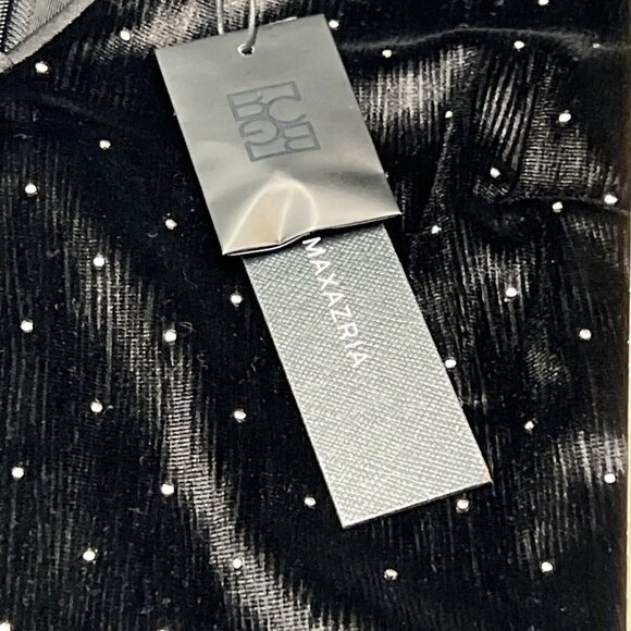 Bcbgmaxazria Womens 6 Velvet Sequin Mini Dress Puff Sleeve ALine Belted Cocktail - Picture 6 of 8